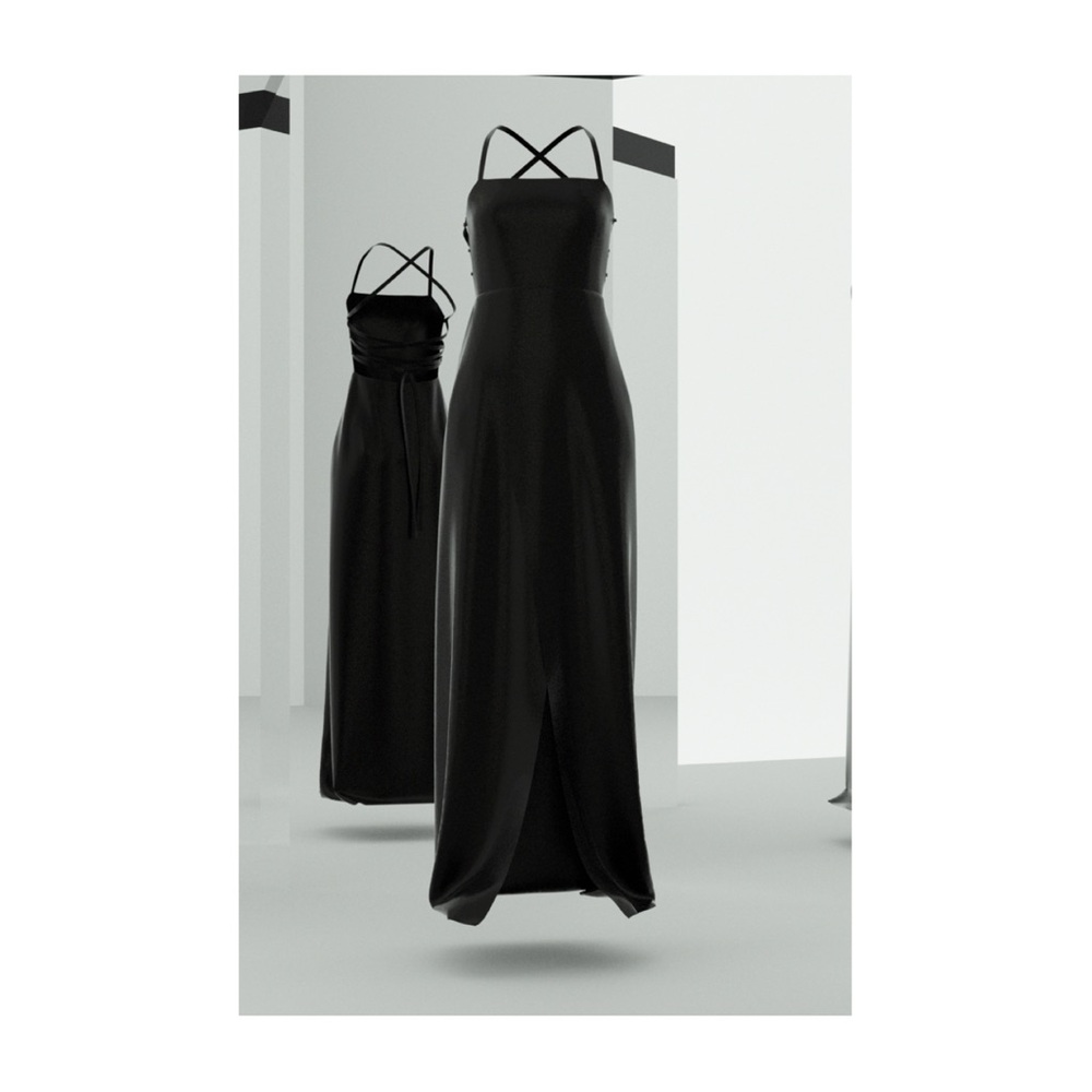 100% silk open back dress